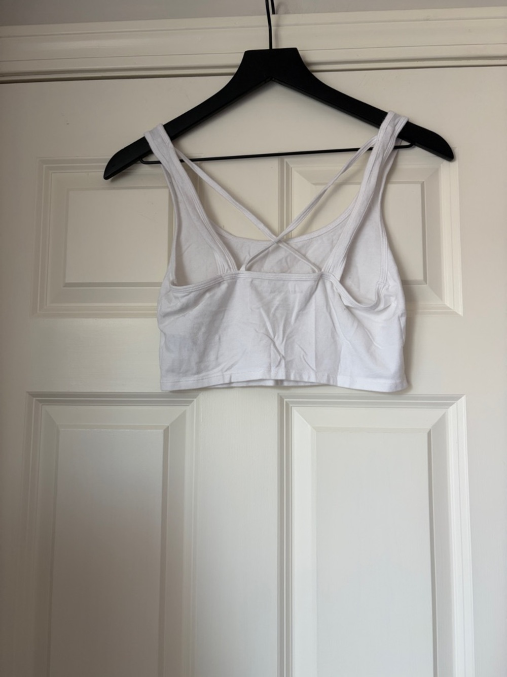 American Eagle Outfitters White Cropped Tank with Crisscross Straps - Picture 2 of 3